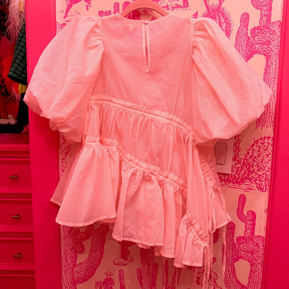Chopova Lowena Pink Ruffle Blouse - Picture 5 of 6